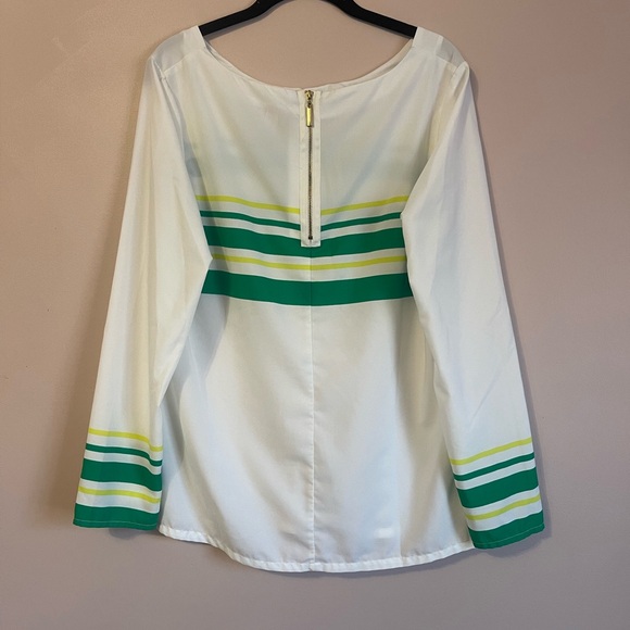 Merona Striped Green and Yellow Women's Blouse | Size M - Picture 3 of 6